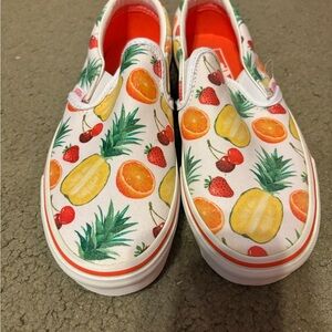 Fruit Print slip on vans